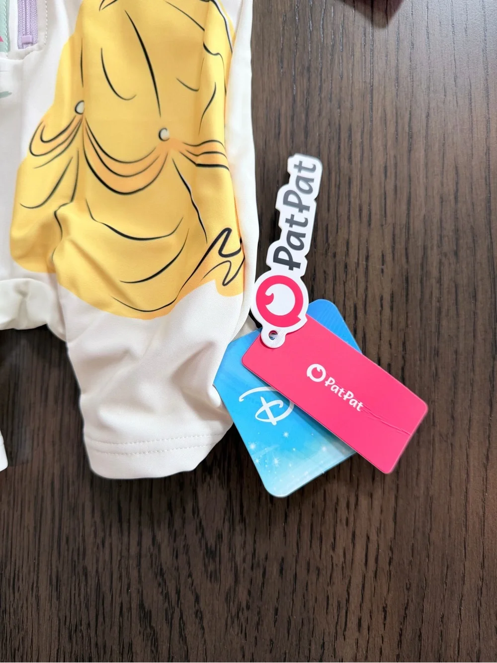 NWT Disney PatPat 12-18M Pink Yellow Belle Princess Swimsuit